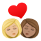 Kiss- Woman- Woman- Medium-Light Skin Tone- Medium Skin Tone emoji on Emojione